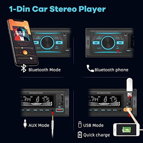 Egységes Din Car Audio Rendszer FM Rádió Vevő, a-Dash Autó Hifi, Bluetooth Kéz nélküli telefonálás, MP3 Lejátszó, USB, AUX-in, IR Távolabbi,