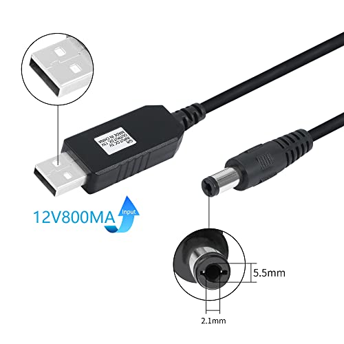 YACSEJAO USB DC 5V 12V Lépés hálózati Kábel Tápegység USB Kábel DC Jack 5.5 x 2.1 mm-es Ventilátor Led Router Hangszórók(1M/3.3 FT)