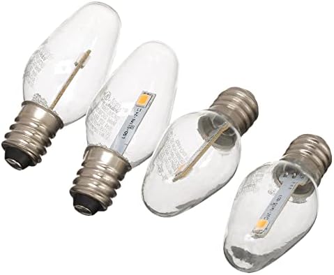 Nagy Érték LED C7 Este Izzók, Puha, Fehér (2700K), Világos, Gyertyatartót Bázis, E12, Nem Szabályozható, 0.75 Watt (4 Watt Egyenértékű), 4