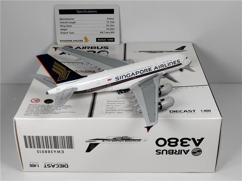 JC Szárnyak Szingapúri Légitársaság Airbus A380 9V-SKV 1:400 FRÖCCSÖNTÖTT Repülőgép Előre elkészített Modell