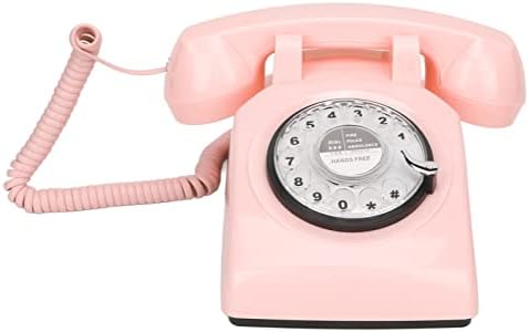 Retro Telefon, Retro Rotary Telefon, Vezetékes Régimódi Vintage Home Telefon Mechanikus Csengő, valamint Hangszóró Funkció Rózsaszín