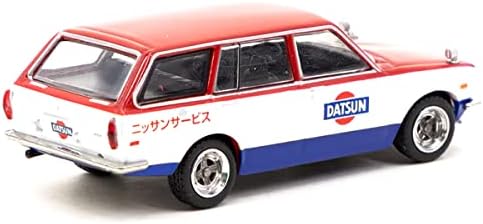 Datsun Bluebird 510 Kocsi Szolgáltatás Kocsi, Piros, Fehér, Kék Global64 Sorozat 1/64 Fröccsöntött Modell Autó, Aszfaltos Működik T64G-026-SC