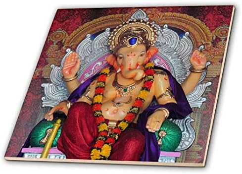 3D-s Rose-Szobor Úr Ganesh Éves Fesztivál Mumbai Kerámia, Többszínű