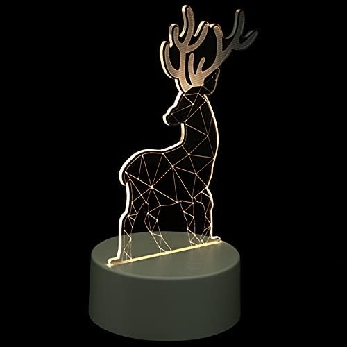 GALPADA Karácsonyi Díszek 1db Kreatív 3D Lámpa Szarvas Lámpa Egyedülálló 3D Éjjeli Lámpa Asztali Lámpa Dísz