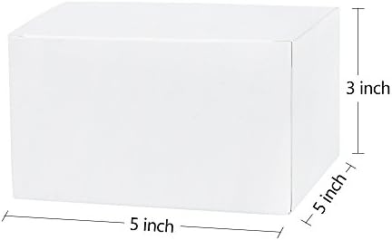 LaRibbons 20db Újrahasznosított Ajándék Dobozok - 5 x 5 x 3 cm Fehér Papír Doboz Kraft Karton Dobozok Matricák Pamut String, Tökéletes