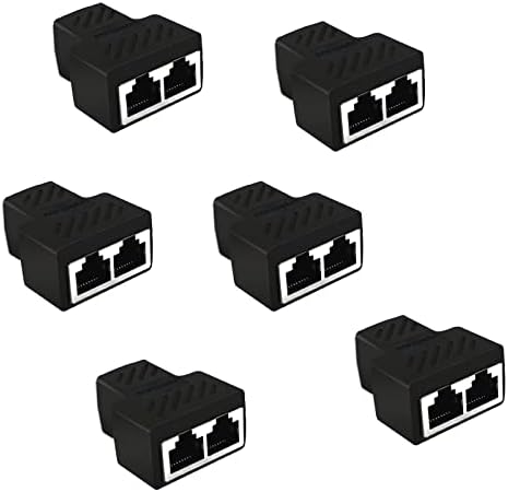 RJ45 Ethernet Elosztó Csatlakozó Adapter，6 Pack 1 vagy 2 Port Női Aljzat Adapter Interfész Ethernet Kábel 8P8C Extender eszközt Csatlakoztassa