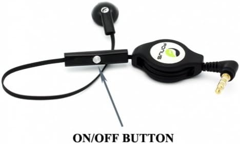 Fonus Fekete Behúzható 3,5 mm-es Mono Kihangosító Headset Fülhallgató Egyetlen Fülhallgató Mikrofonnal NEKÜNK Mobiltelefon HTC One V, US Cellular