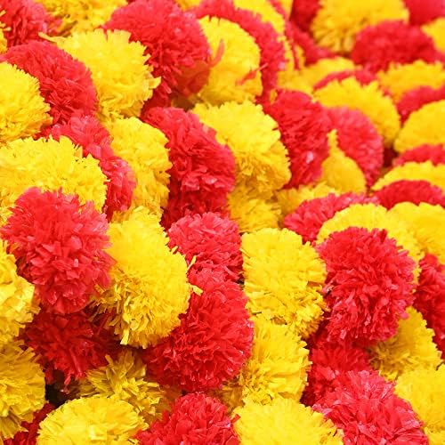 20 Szál Mesterséges Indiai Marigold Füzér dekorációk, Füzérek a Diwali Dekoráció Évforduló Dekoráció, Koszorúkat a Karácsonyi Dekoráció