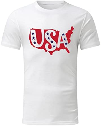 A férfi július 4-Ing USA Zászló, póló USA Zászló Tshirt Függetlenség Napja Alkalmi Amerikai Zászló Nyomtatás Maximum