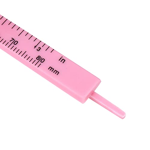 Bitray Műanyag Vernier Féknyereg Rózsaszín, Dupla Mérleg 3-hüvelyk/80mm Mini Uralkodó Mérési Eszköz -6db
