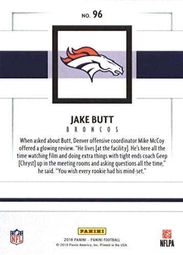 2018 Panini NFL-Foci 96 Jake Fenék Denver Broncos Hivatalos Kereskedési Kártya
