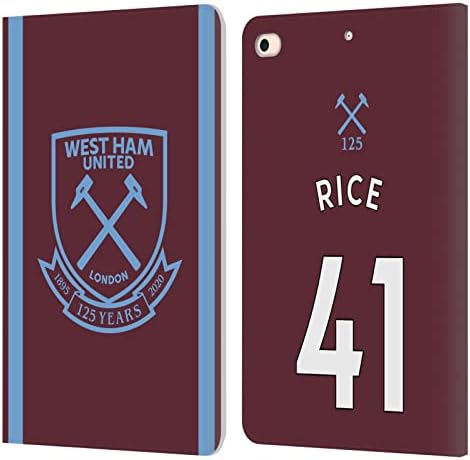 Fejét az Esetben Minták Hivatalosan Engedélyezett West Ham United FC Declan Rizs 2021/22 Játékos Otthoni Készlet Bőr Könyv Tárca burkolata