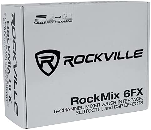 Rockville ROCKMIX 6FX 6 Csatornás Keverő Számítógépes USB-Felvétel Felület+Hatások