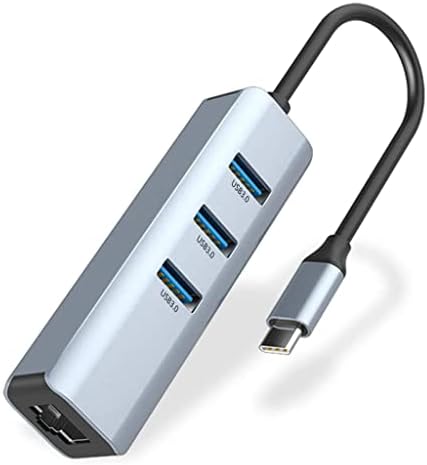 HOUKAI USB 3.0 HUB C Típusú Ethernet Hálózati Adapter 1000 Mbps RJ45, USB-c 4 az 1-ben 3 USB 3.0 USB-Elosztó (Szín : Egy, Méret : 4in1)