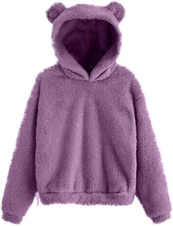 TOPUNDER egyszínű Hoodes Hölgy Bő Szabású Aranyos Kabátban, Üzleti Hosszú Ujjú Microfleece Túlméretes Meleg O-Nyakú Női Kabát