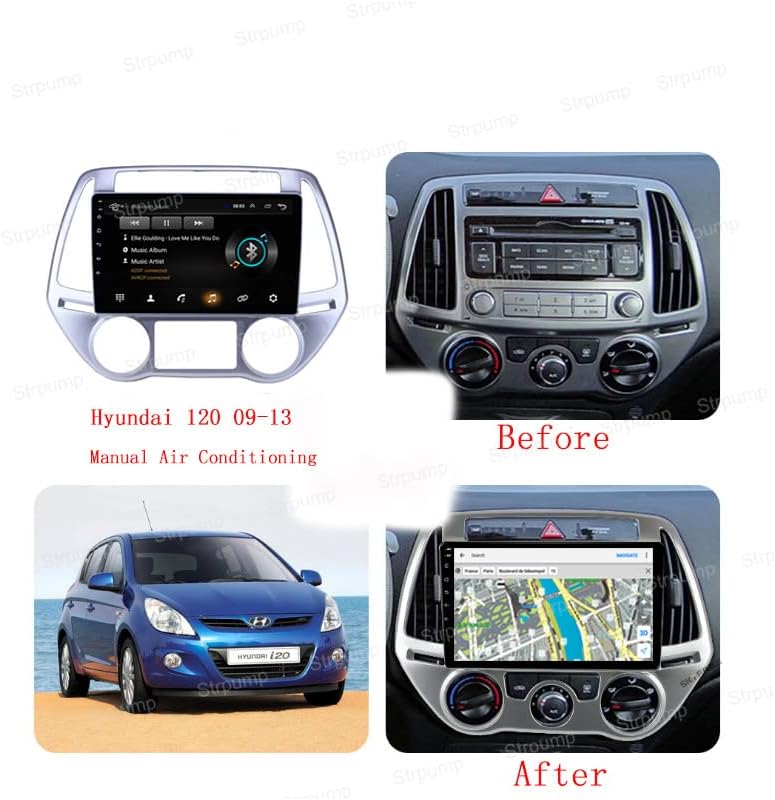 9 Android 10 Dash Autó Sztereó Rádió Alkalmas Hyundai i20 PB 2012 13 14 GPS Navigációs fejegység Carplay Android Auto DSP-4G WiFi,