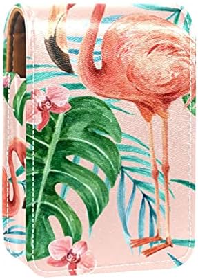 Smink Rúzs Esetben A Kinti Trópusi Flamingo Minta Hordozható Rúzs Szervező A Tükör Női Mini Smink Táska Vesz Fel, Hogy 3 Rúzs
