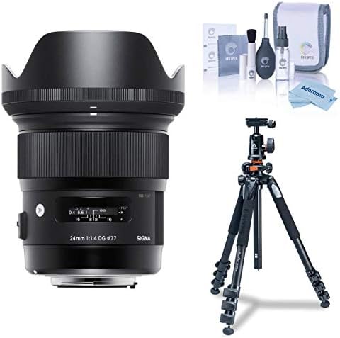 Sigma 24mm f/1.4 DG HSM Művészeti Objektív Nikon F, Csomag Vanguard Alta Pro 264AT Tripod Kit, Tisztító Készlet