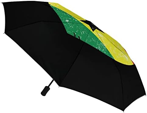 Ghána Retro Szív Zászló Utazási Esernyő Szélálló 3 Kompakt Összecsukható Esernyő Auto Nyitva Közel Esernyő a Férfiak Nők