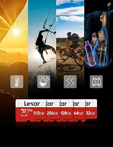 Lexar E-Sorozat 256 gb-os Micro SD Kártya, microSDXC UHS-én a Flash Memória Kártya Adapter, 100MB/s, C10, U3, A1, V30, Full HD, 4K