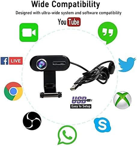 Vivitar 720P HD Webkamera Digitális a zajszűrő Mikrofon, 120 Fokos Forgatható, amelynek Célja a Laptop vagy az Asztali Használat - Fekete