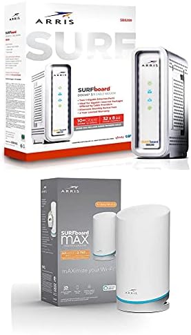 ARRIS Szörfdeszka, SB8200 DOCSIS 3.1 Modem (1 Gbps Max Internet Sebesség) & W21. AX6600 WiFi 6 Háló Kész Router Csomag (WiFi Lefedettség akár