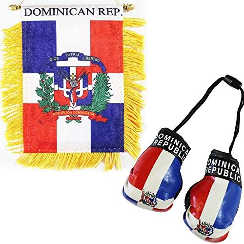 Silverlines Készlet Dominikai Köztársaság Ablakban Lóg, Autó Zászló, Dominikai Köztársaság Boksz Kesztyű