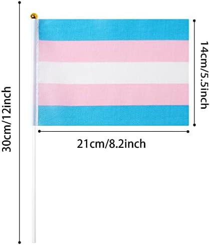 GentleGirl 12 Pack Transznemű Büszkeség Szivárványos Zászlók Transznemű Trans Kis Mini Kézi Bot, Zászló Meleg LMBT Fesztivál Fél