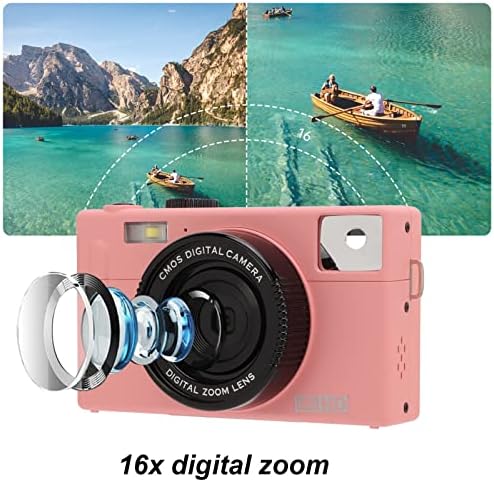 Heayzoki Hordozható Digitális Kamera,1080P FHD tükör nélküli Fényképezőgép,Támogatja 16X Digitális Zoom,24MP Micro Egyetlen