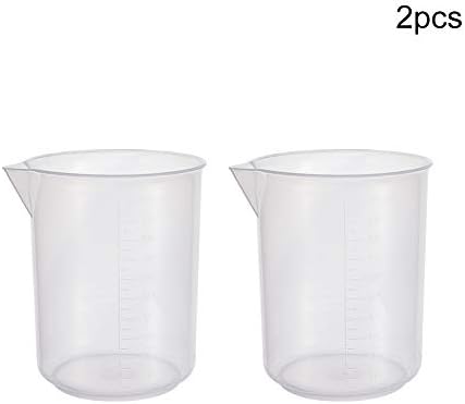 Aicosineg 2db 1000ml Mérési Poharak Műanyag Végzett Csésze PP Műanyag Végzett Főzőpohárba Egyértelmű Skála Csésze Folyadék Mérésére