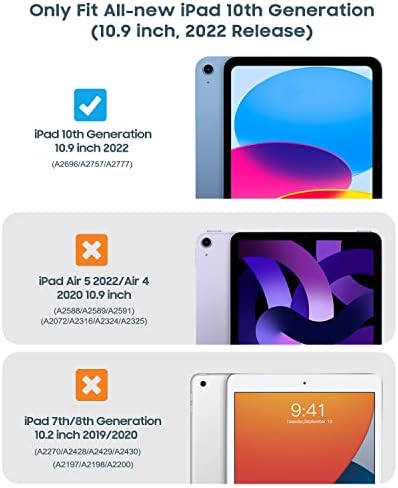 TiMOVO Forgó Esetben az iPad 10 Generáció 2022, iPad 10.9 hüvelyk Esetben 90 Fokos Elforgatása Okos Állni Fedezni iPad 10, Védő