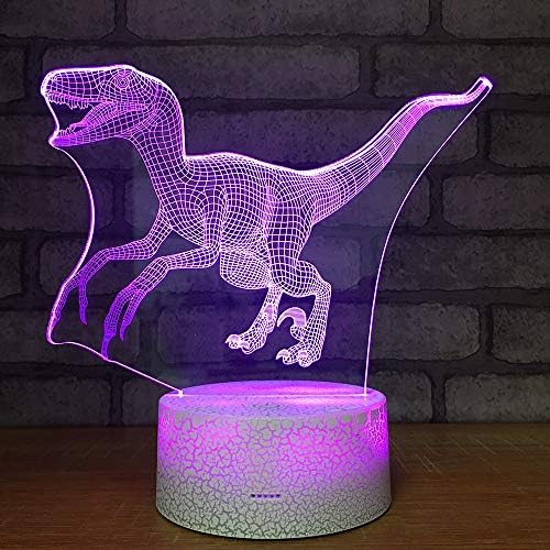 Dinoszaurusz 3D Éjjeli Lámpa Velociraptor Vetítés LED Lámpa Baba Óvoda Éjjeli Gyerekeknek Szoba Otthoni Dekoráció Karácsonyi