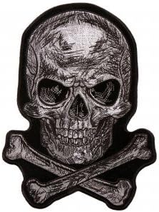 Skull & Bones, Javítás - Karcolás Koponya a Cross Bones Magas Szál Vas-Hő Zárt Hordozó Varrni-A Motoros Nagy Patch - 7 x 10