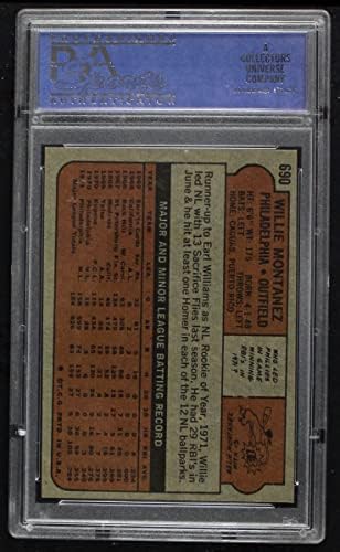 1972 Topps 690 Willie Montanez Philadelphia Phillies (Baseball Kártya) PSA a PSA 8.00 Phillies