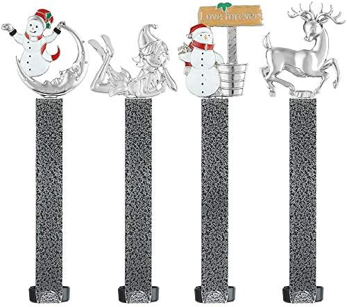KUZOO Karácsonyi Harisnya Jogosultja Állítható Magasságú Köpeny 4 Csomag Anti-Ezüst