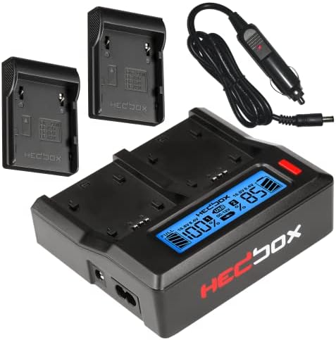 HEDBOX RP-DC50/DFP50 - Dual LCD Akkumulátor Töltő NP-FH50, NP-FH70, NP-FP50, NP-FP90, NP-FV50, NP-FV100 Akkumulátor (NP-FP50)