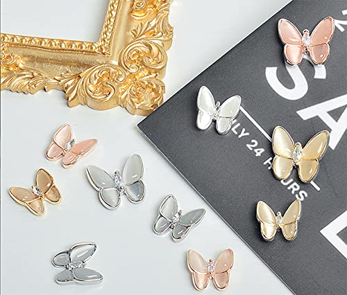 3D Pillangók Köröm Pillangó Köröm Varázsa Jewelrys Köröm Pillangó Varázsa Köröm Fém Drágaköveket DIY Köröm Kiegészítők Esküvői