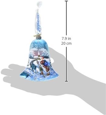 Mikulás Ski Bell, Festői Üveg Dísz, amelyet G. DeBrekht 73342