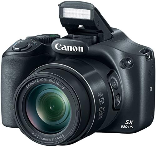 Canon PowerShot SX530 HR-16.0 MP 50x Optikai Zoom Digitális Fényképezőgép (Fekete) + Két-Pack NB-6L Tartalék Elemeket + Tartozék Csomag