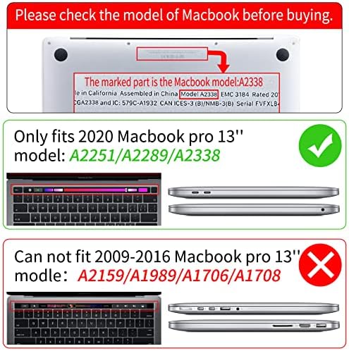 Seorsok Kompatibilis MacBook Pro 13 hüvelykes Laptop táska 2020 Kiadás M1 A2338/A2251/ A2289 Touch ID Védő Műanyag Kemény Héj Esetében &