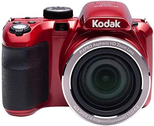 KODAK PIXPRO AZ421 Astro Zoom 16MP Digitális Fényképezőgép 42x Optikai Zoom (Piros) Csomag, 32 gb-os SD Memória Kártya, illetve