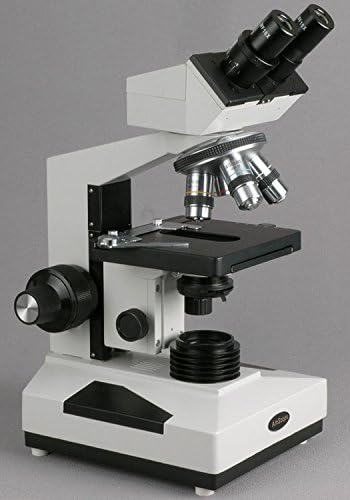 AmScope B400A-LED Összetett Binokuláris Mikroszkóp, WF10x, valamint WF16x Szemlencse, 40X-1600X Nagyítás, Brightfield, LED Megvilágítás,