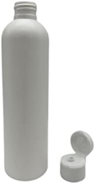 8 oz Fehér Cosmo Műanyag Palackok -12 Pack Üres Üveget Újratölthető - BPA Mentes - illóolaj - Aromaterápia | Fehér Flip Fel Snap Felső