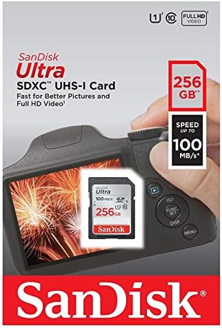 256 gb-os SanDisk SD Ultra Memóriakártya Nikon Coolpix Fényképezőgép Működik A900, A100, P1000, W100, W300, B700 (SDSDUNR-256G-GN6IN) Csomag