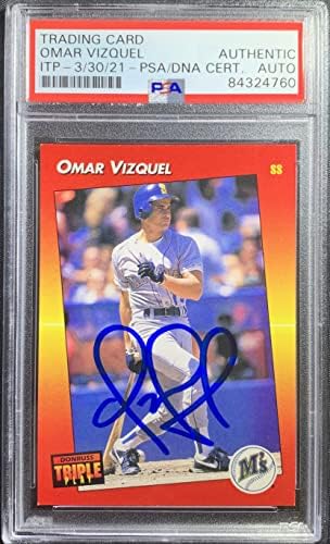 Omar Vizquel auto kártya 1992 Levél 137 MLB Seattle Mariners PSA Tokozott