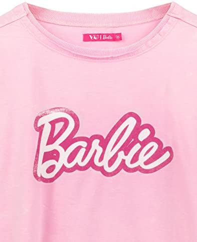 Barbie Kivágott Póló Női Női Divat Baba Logó Rózsaszín Crop Top