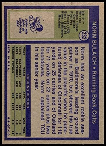 1972 Topps 232 Norm Bulaich Baltimore Colts (Foci Kártya) NM+ Colts kommunikációs szobában