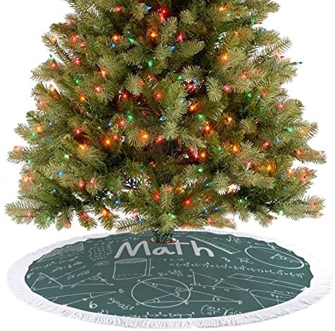 Matematikai Képlet Doodle Nyomtatás karácsonyfa Szoknya Tassel Merry Christmas Party Alatt karácsonyfa