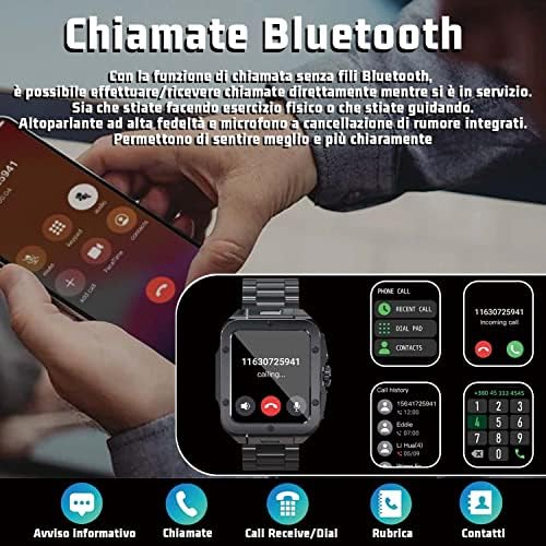 RollsTimi Katonai Smartwatch 1.85 IP68 Vízálló Smartwatch, Bluetooth Hívás (Válasz/telefonos), 20 Sport Mód Fitness Nyomkövető