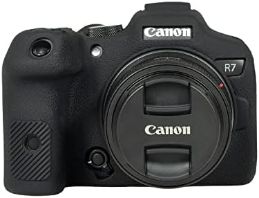 STSEETOP Canon R7 az Esetben, Szilikon Gumi Védő Fényképezőgép Bőr burkolata, Kompatibilis Canon R7 (Fekete)